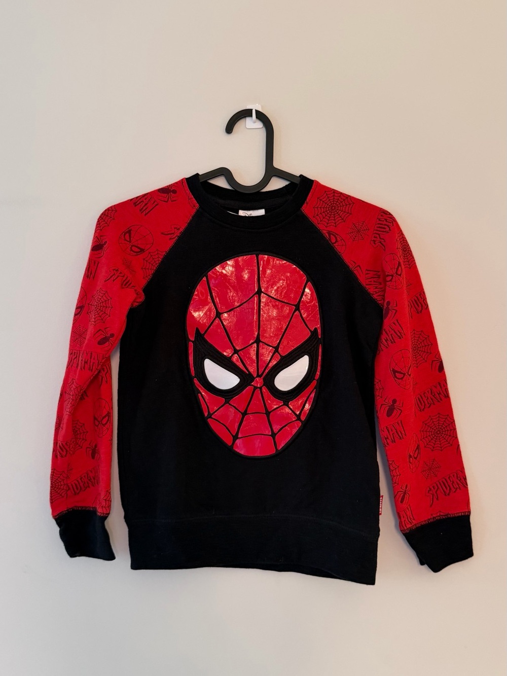 Disney Store Marvel Spider-Man Kids Black and Red Pullover Sweatshirt